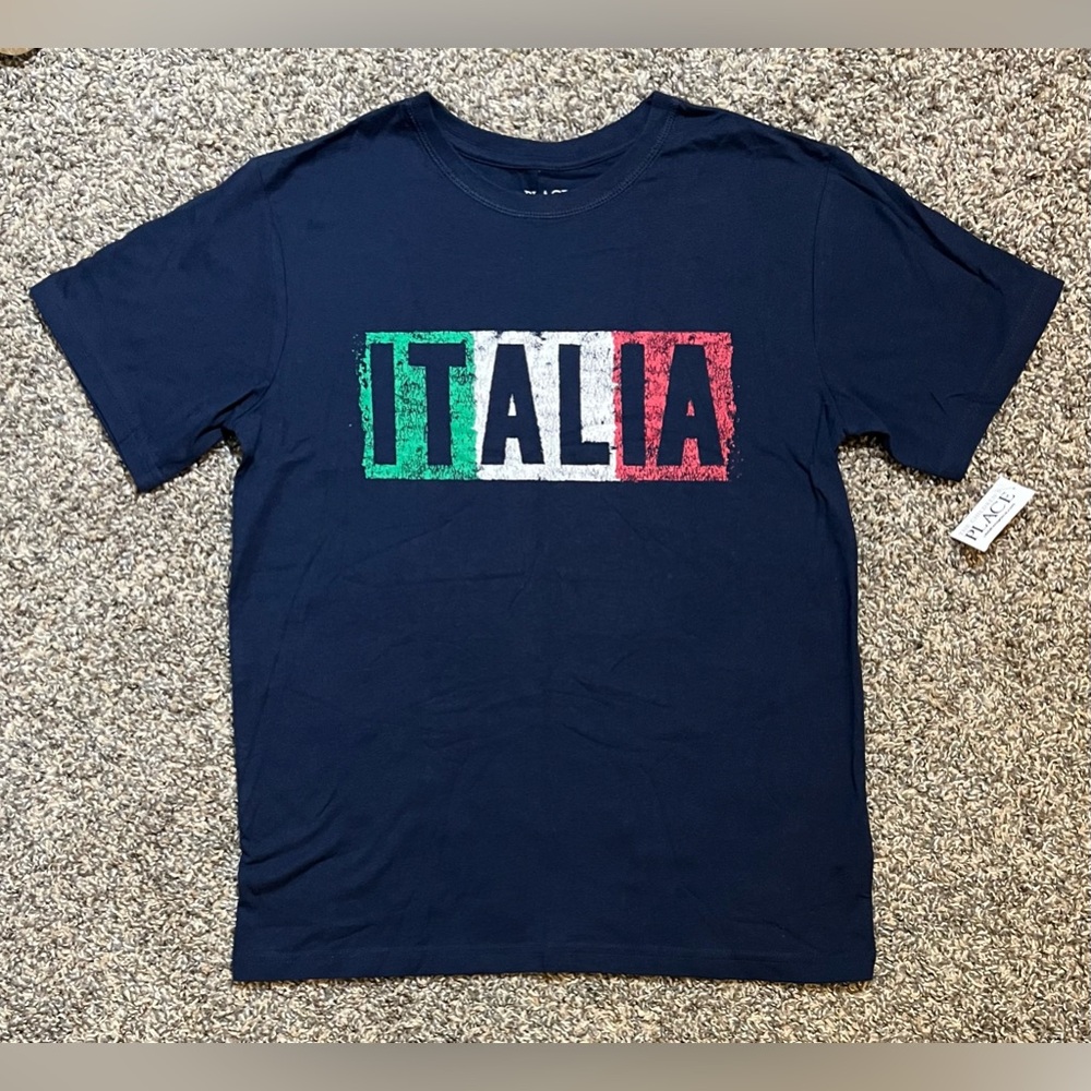 NWT Italia Italy Tee T-Shirt, Boys Sz XL 14, TCP The Children’s Place